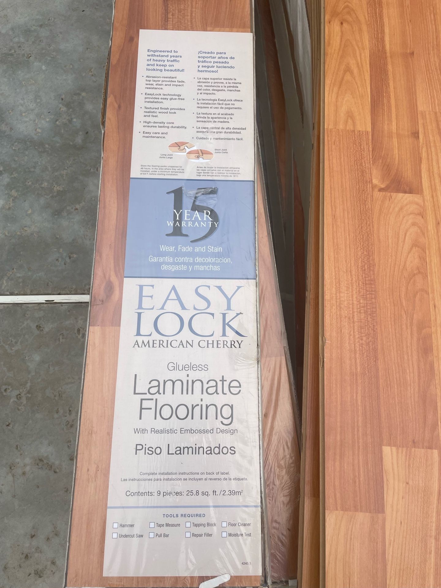 Easy Lock Laminate Flooring (American Cherry)