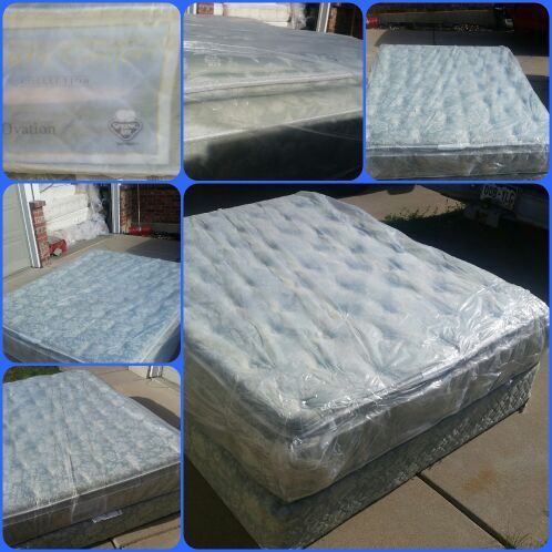 QUEEN POSTURE COMFORT COLLECTION "OVATION" PILLOWTOP SPRING AIR MATTRESS AND INCLUDES MATCHING BOX SPRING