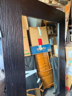 7ft dark wood mirror
