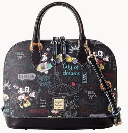 Dooney Bourke Disney NYC Purse Pebbled Black City of Dreams