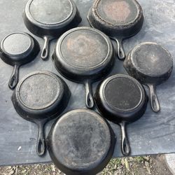Assortment Of Cast Iron Pans