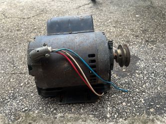 Electric Motor with Pulley and Wiring