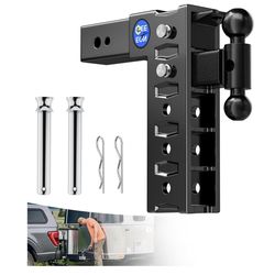 Trailer Hitch Fit 3 Inch Receiver Adjustable Tow Hitch 12" Drop And Rise With 2" & 2-5/16" Dual Ball Mount