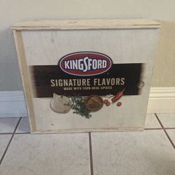 “KINGSFORD” BBQ Barbecue Wooden Box Case. Approx. 16x18x4. Pre Owned.