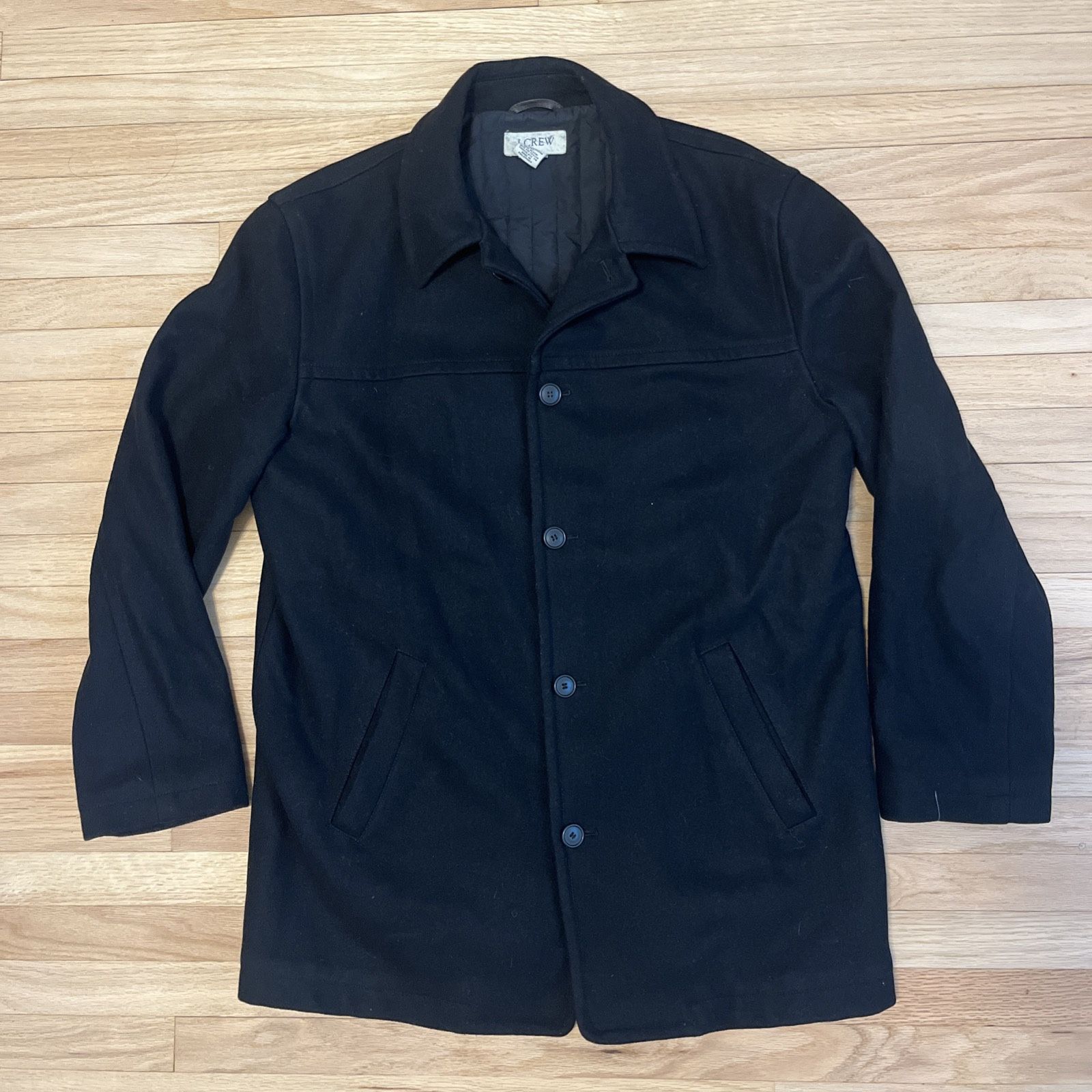 Vintage J Crew Men’s Coat Medium Wool Blend Peacoat