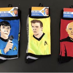 Star Trek Men’s Sock Size 10-13 Crew Socks