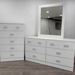 Dresser Whit Mirror And Chest - Cómoda Con Espejo Y Gavetero 