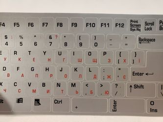 UKRAINE RUSSIAN CYRILLIC KEYBOARD STICKER Ukrainian
