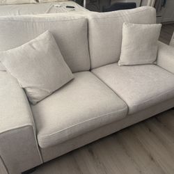 Beige Loveseat Sofa Couch 71.25 Inch Length Lightly Used