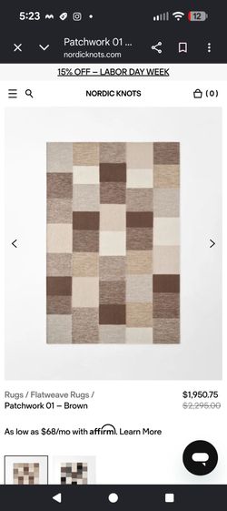 Nordic Knots Patchwork 01 Brown Flatweave Rug