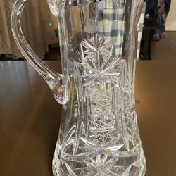 VINTAGE CRYSTAL GLASS PITCHER