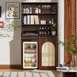New Farmhouse Tall Cabinet Pantry with Charging Station