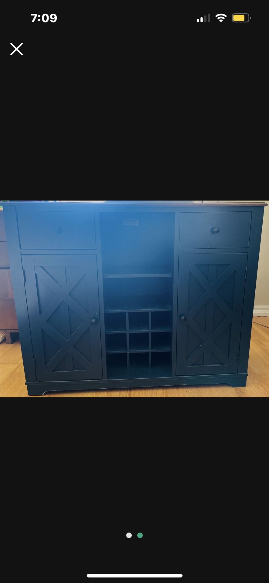 Farmhouse Style Bar Cabinet / Buffet with Storage & Wine Rack 