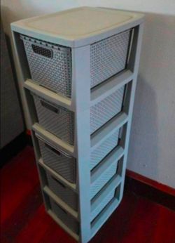 Tower drawer storage bins organization woven stackable Tools Makeup Bathroom