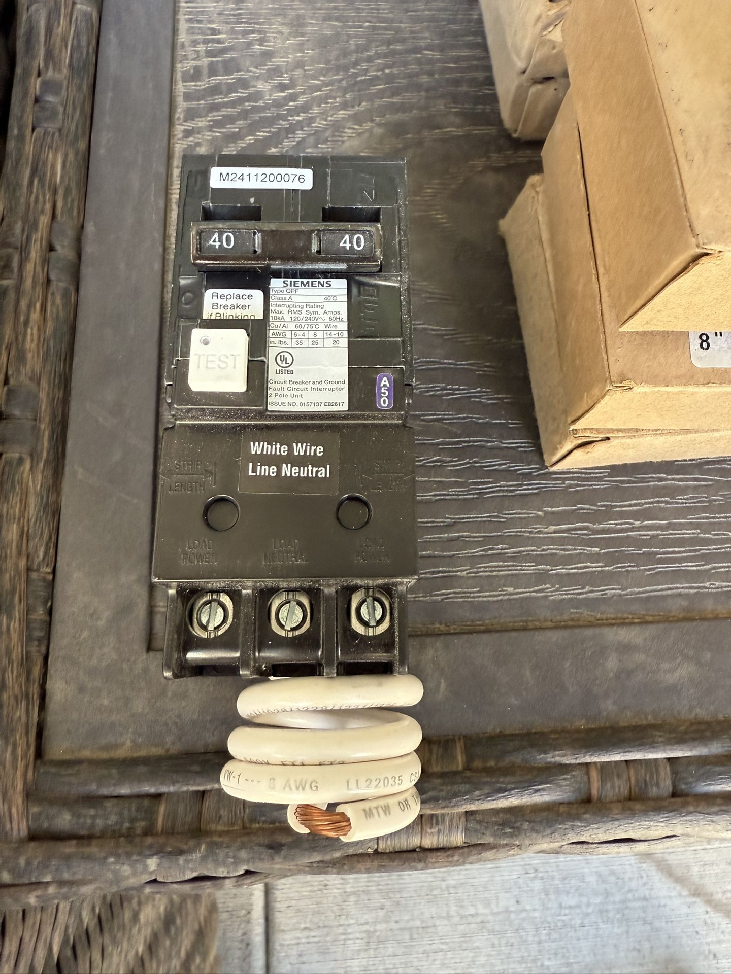 Siemens 40 amp double pole type QPF GFCI breaker