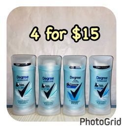(4) Degree ultraclear antiperspirant deodorants 2.6 oz, 4 for $15