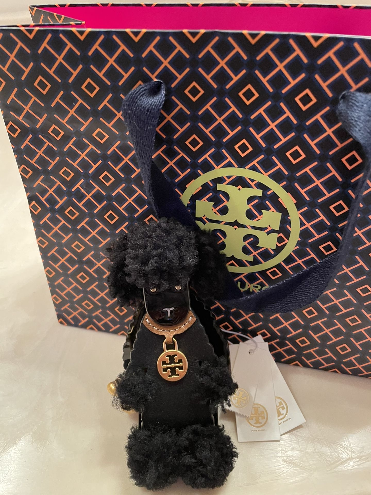 Tory Burch Poodle Keychain Key Fob