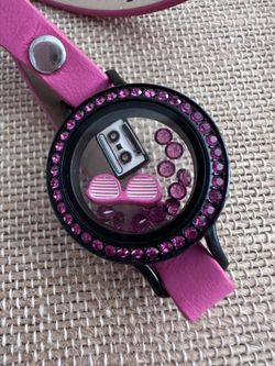 Pink Leather Wrap Bracelet 