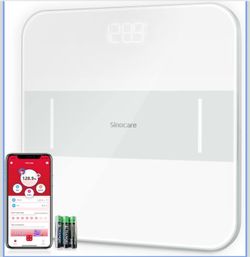 Sinocare Scale for Body Weight, Smart Digital Bathroom Weight Scales for Weight Loss with Wireless Bluetooth and Smartphone Apps, Easy-to-Read LED Dis