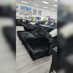 120 x 60'Inch Black Jumbo corduroy sectional pull out sofa bed sleeper sofa