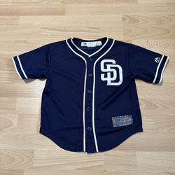 San Diego Padres Majestic MLB Cool Base Blue Jersey Size 5/6 Kids Vintage