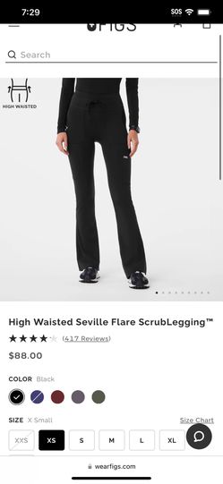 High Waisted Seville Flare Scrub Legging