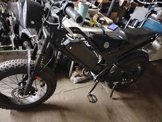 Black Electric Fat Tire Moped Bike