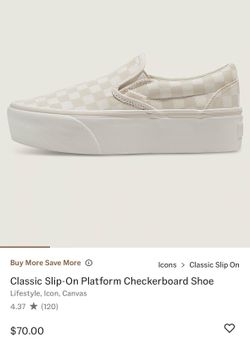 Classic Slip-On Platform Checkerboard Shoe