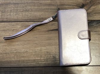 IPhone Case w/ Wallet (Rose Shimmer)