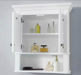 Moorpark 24 in. W x 8 in. D x 28 in. H Bathroom Storage Wall Cabinet in White