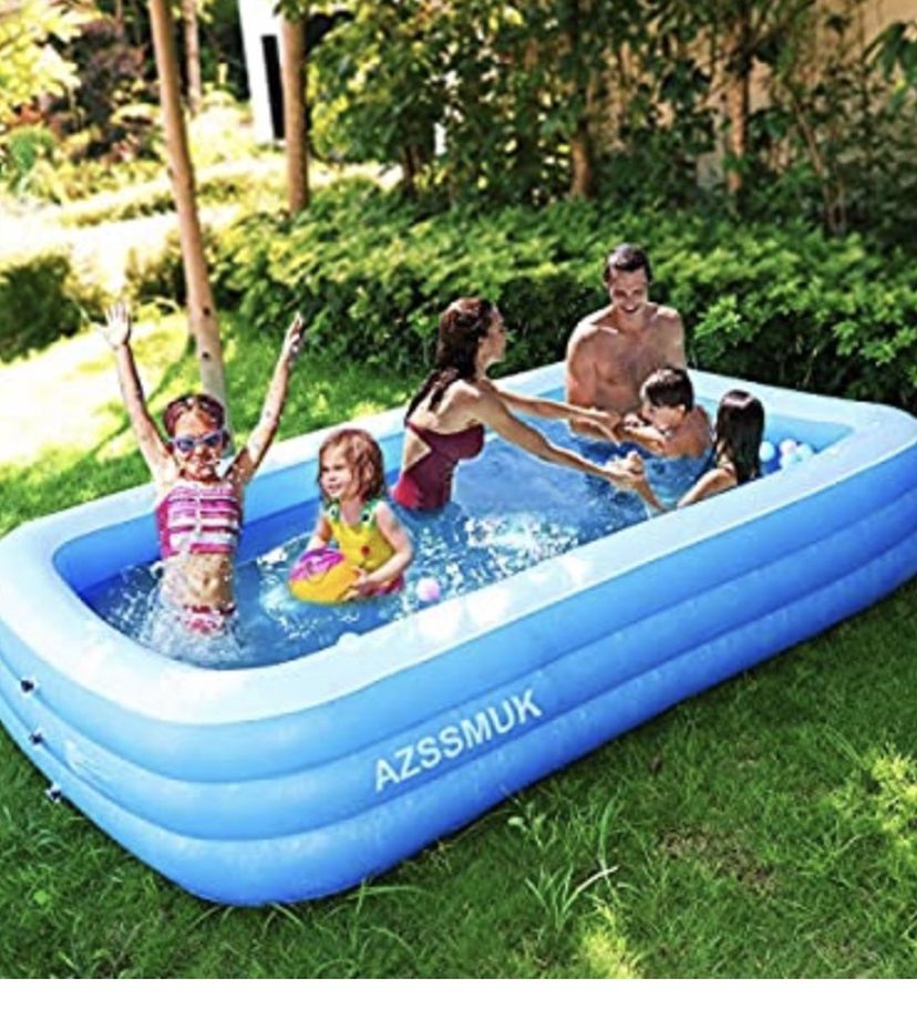 Inflatable Pool,120" X 72" X 22" Full-Sized Adult Inflatable Swimming Pool Kiddie Pools for Family Kids, Adults, Infant, Garden, Backyard,Water Party,