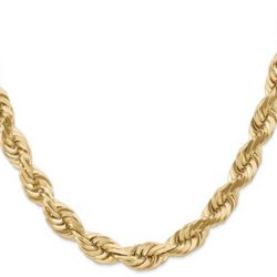 14K 10mm Diamond Cut Rope