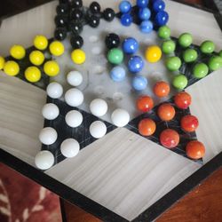 Chinese Checkers Quartz Marble Onyx Board And Marbles