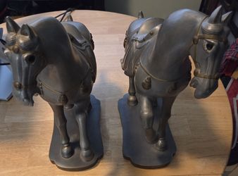 VTG Original Chinese Vintage Pewter Statues