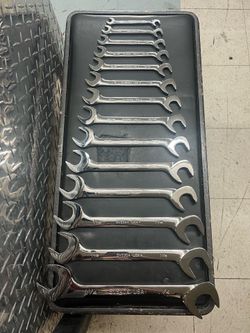 Snap-On Snap On 14pc SAE Flank Drive Plus Four-Way Angle Head Open End Wrench Set SVSSAE01FBR