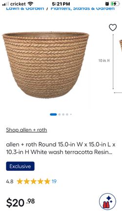 Allen & Roth Planter Faux Wicker