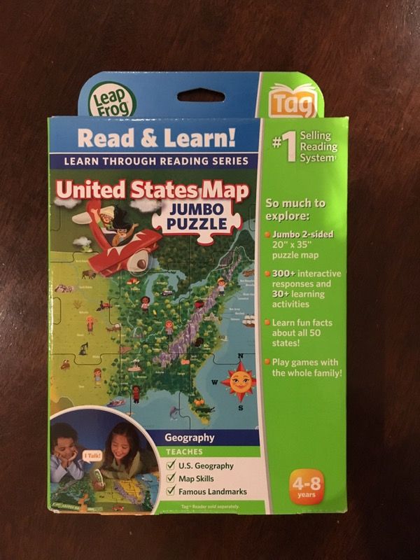 Leap Frog Read and Learn United States Map Jumbo Puzzle