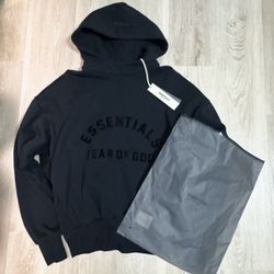 Fear Of God Essential Hoodie Jet Black XS