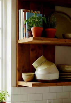 Artisan crafted studio pottery lidded Cork jar angled sign silhouette stoneware 9"×8.5"