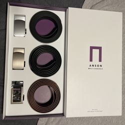 New Anson Belt And Buckle Gift Set 3 Belts 3 Buckles $130 Retail