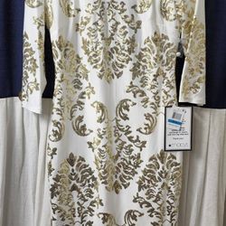 White/gold Party Dress