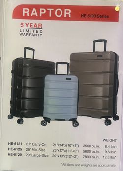 Luggage 3 pc new mushroom color