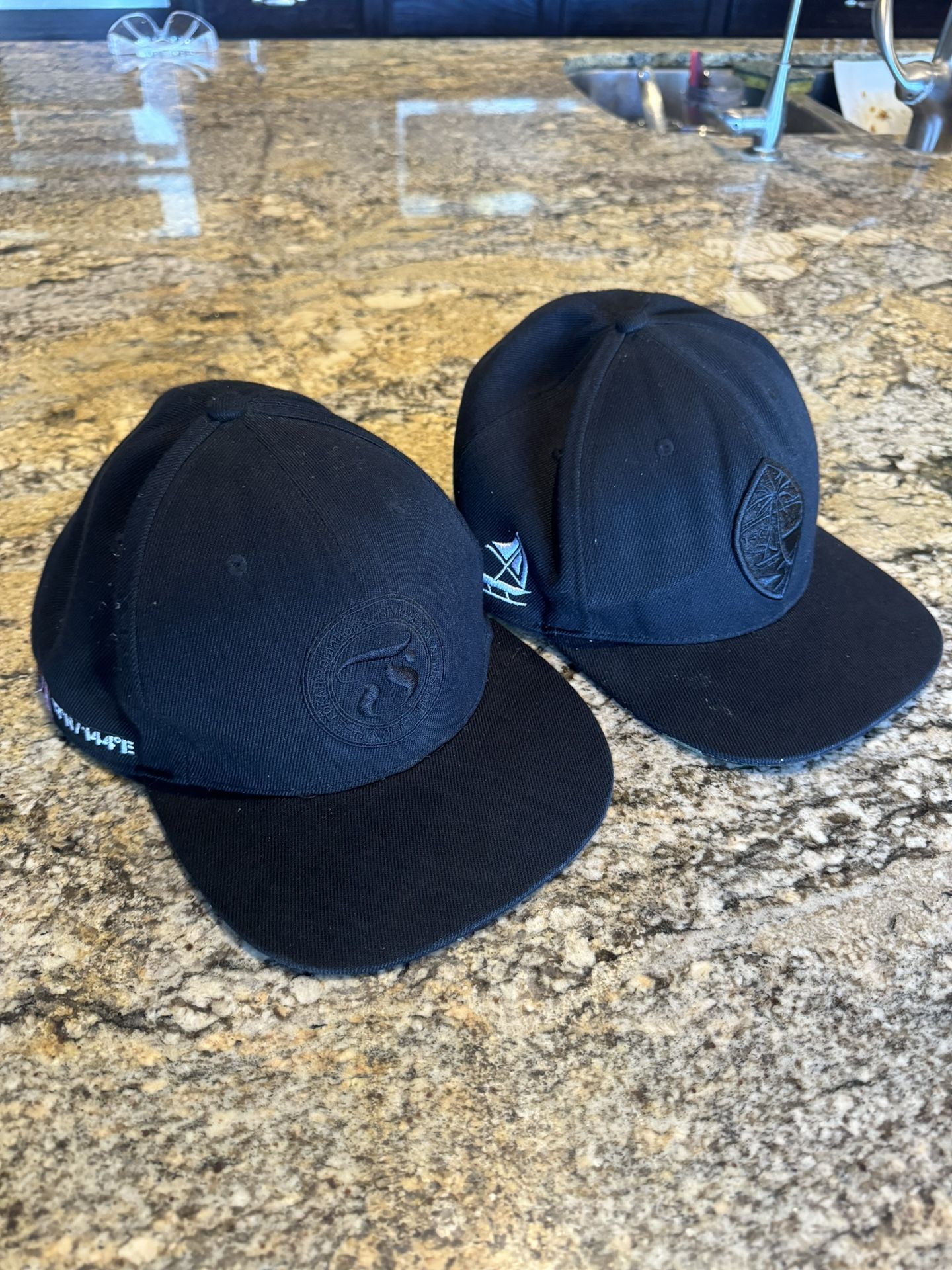FOKAI International guam 671 logo perfect fit Black flat bill print Hat