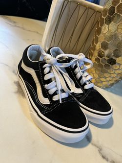 Boys Black And White Vans Size 11c $20