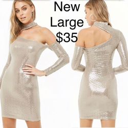 Sequin gold dress large