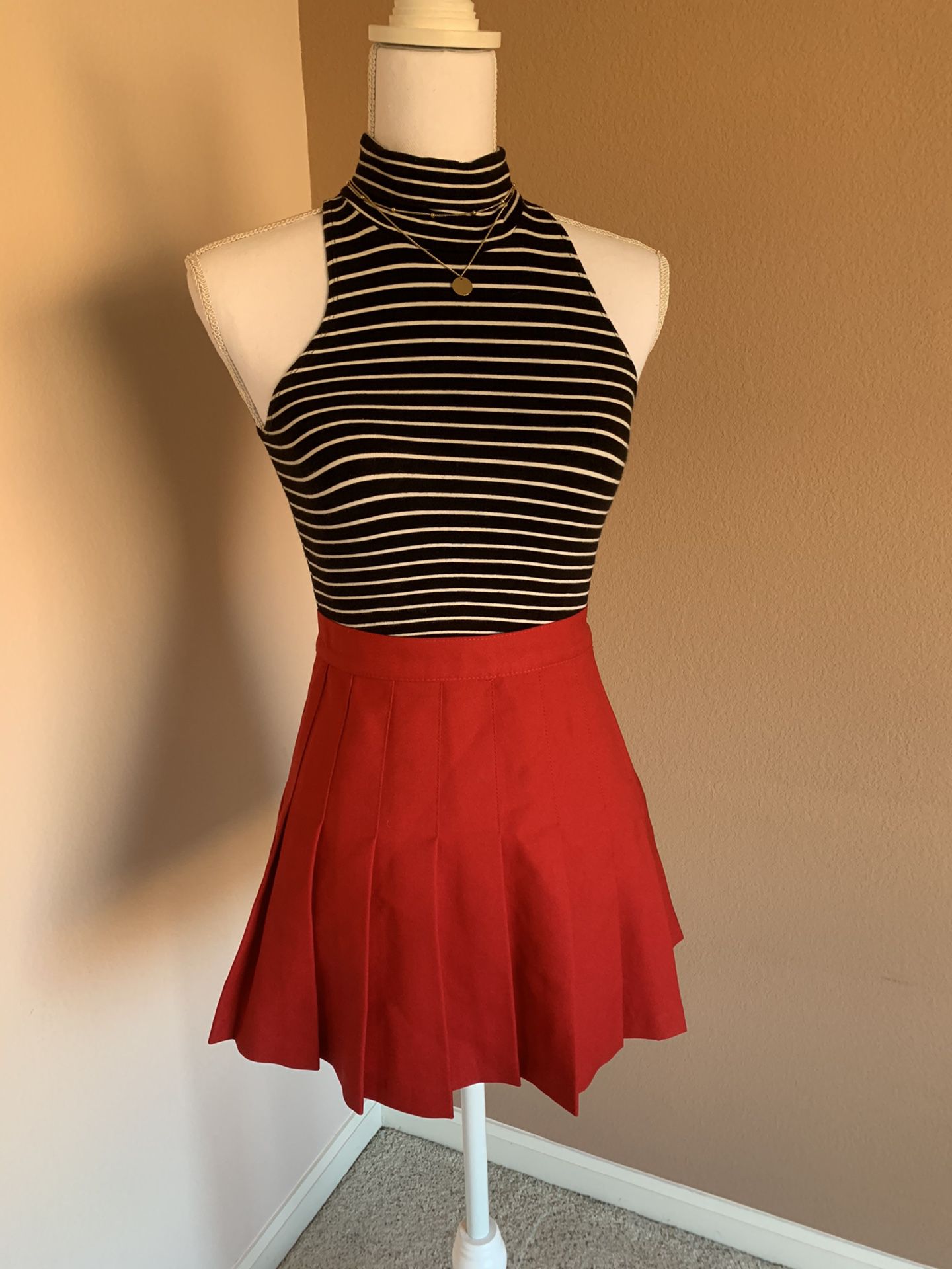 American Apparel red mini skirt