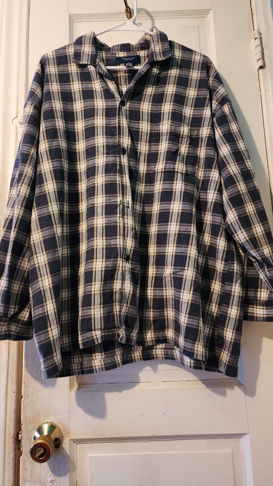 Nautica Sleepwear Plaid Button-Front Shirt  - Size: XL