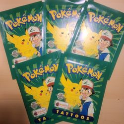 1998 Nintendo Topps Merlin Pokemon Tattoo Packs