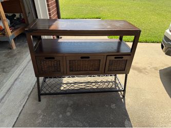 Wood & Iron Cabinet Console Table