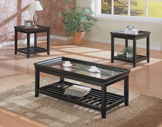 Solid Wood Coffee Table With Glass Top